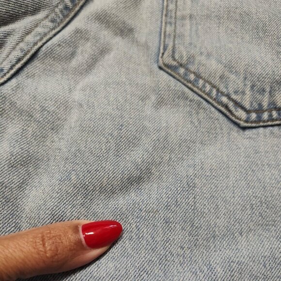 Agolde Riley High Rise Slim Straight Ripped Jeans Size 25 Light Wash Button Fly - Picture 7 of 7